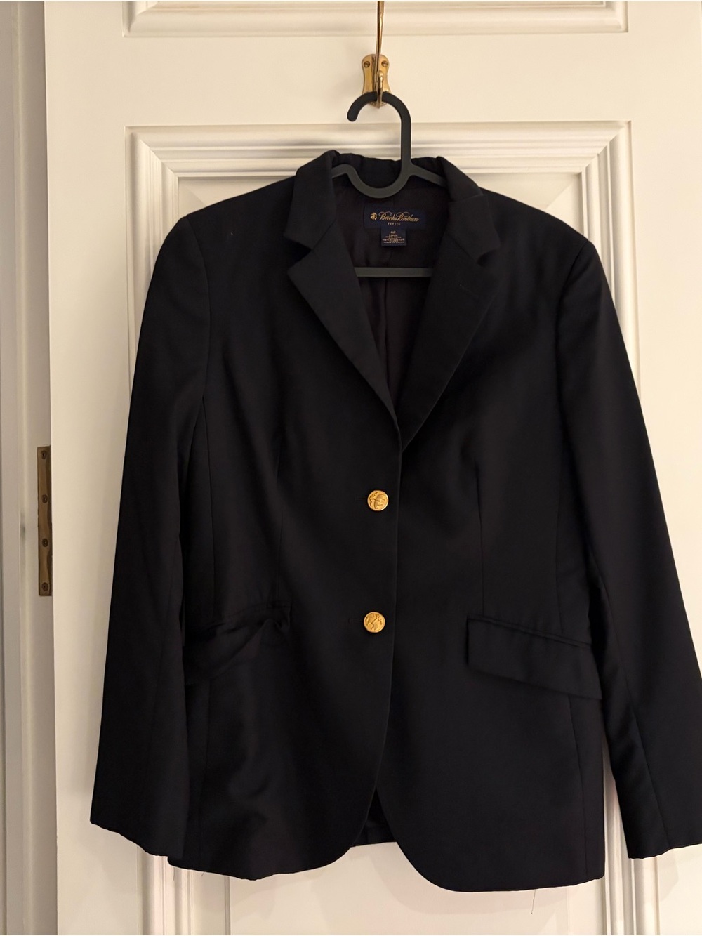 Brooks Brothers Black Women's Blazer with Gold Buttons
